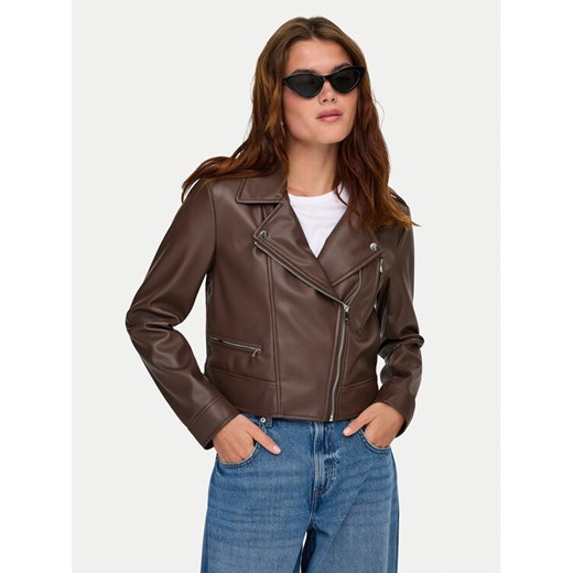 ONLY Kurtka z imitacji skóry Carmen 15361396 Brązowy Regular Fit ze sklepu MODIVO w kategorii Kurtki damskie - zdjęcie 189231469