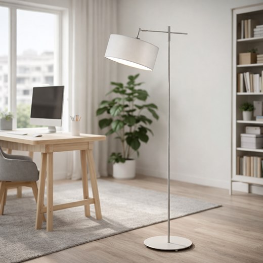 Srebrna lampa podłogowa w stylu skandynawskim MELTON regulowana lampa stojąca do salonu ze sklepu Lysne w kategorii Lampy podłogowe - zdjęcie 189238505