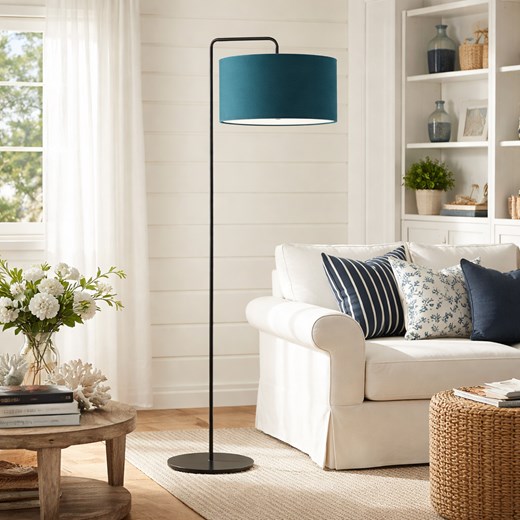 Nowoczesna lampa podłogowa z abażurem morskim BOLIVIA lampa stojąca z grubym abażurem materiałowym ze sklepu Lysne w kategorii Lampy podłogowe - zdjęcie 189238558