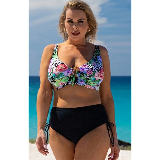 Dwuczęściowy strój kąpielowy plus size 615/45, Kolor czarny-wzór, Rozmiar XL, Primo ze sklepu Intymna w kategorii Stroje kąpielowe - zdjęcie 189241736