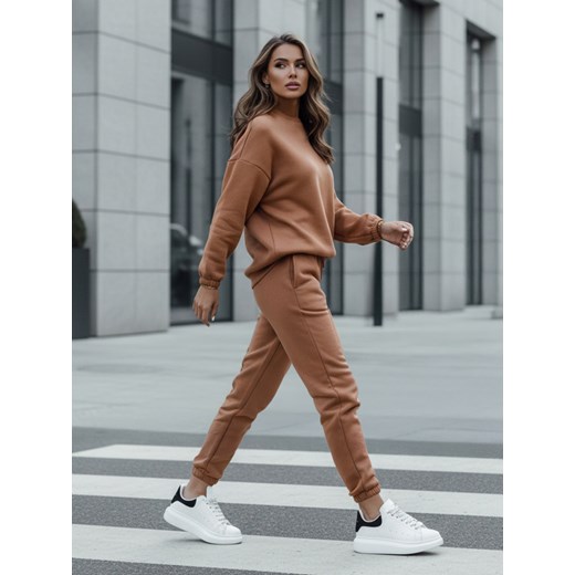 Komplet damski dresowy ARIELLA PREMIUM mokka Dstreet AY0730 ze sklepu DSTREET.PL w kategorii Dresy damskie - zdjęcie 189258525