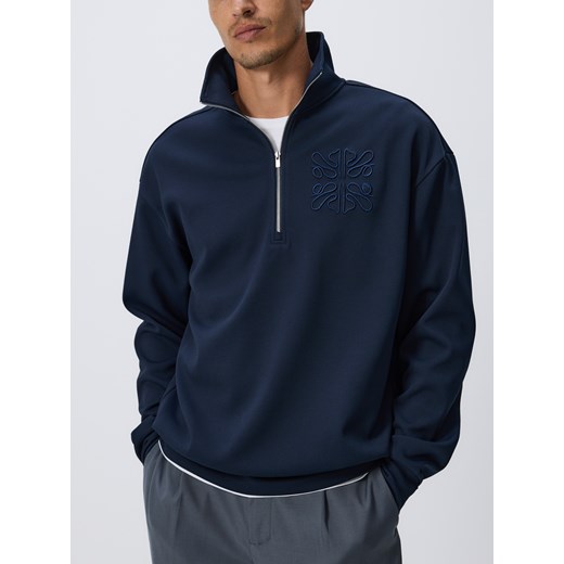 Reserved - Bluza z haftem - granatowy ze sklepu Reserved w kategorii Bluzy męskie - zdjęcie 189263159