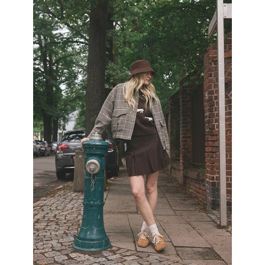 Reserved - Plisowane spódnico-szorty - ciemnobrązowy ze sklepu Reserved w kategorii Spódnice - zdjęcie 189270749