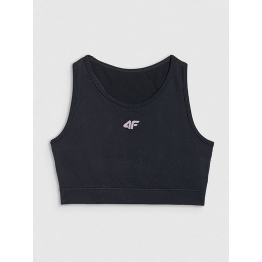 Dziewczęcy biustonosz treningowy 4F 4FJRSS26USBAF280 - czarny ze sklepu Sportstylestory.com w kategorii Bielizna dziecięca - zdjęcie 189273909