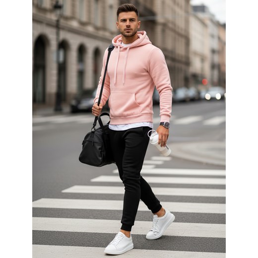 Dres męski różowo-czarny Dstreet AX0641 ze sklepu DSTREET.PL w kategorii Dresy męskie - zdjęcie 189276745