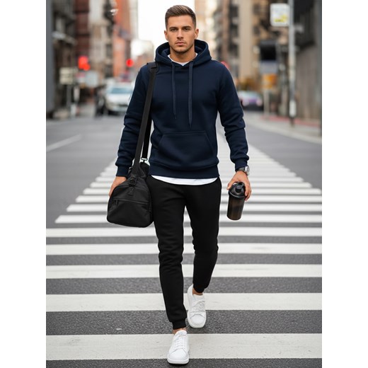 Dres męski granatowo-czarny Dstreet AX0631 ze sklepu DSTREET.PL w kategorii Dresy męskie - zdjęcie 189276789