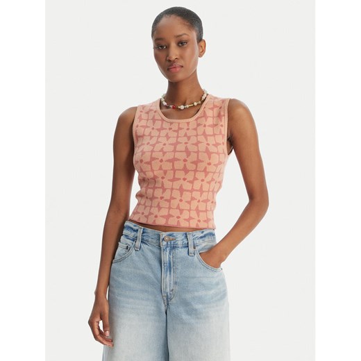 RVCA Top Shiver 23B071504 Różowy Slim Fit ze sklepu MODIVO w kategorii Bluzki damskie - zdjęcie 189279898