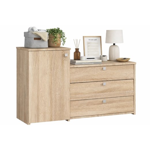 Zamykana szafka na obuwie dąb sonoma D0-R93 ze sklepu Edinos.pl w kategorii Zestawy mebli do przedpokoju - zdjęcie 189281177