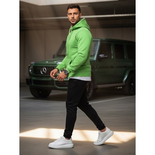 Dres męski zielono-czarny Dstreet AX0646 ze sklepu DSTREET.PL w kategorii Dresy męskie - zdjęcie 189306007