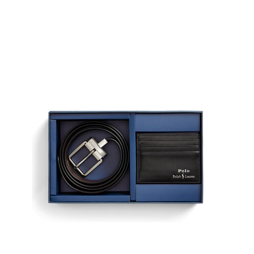 Zestaw etui na karty i pasek Polo Ralph Lauren 405880721001 Czarny ze sklepu eobuwie.pl w kategorii Dodatki męskie - zdjęcie 189306075