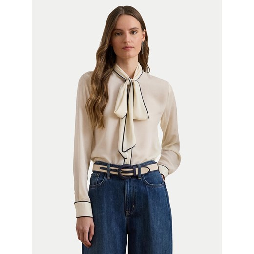 LAUREN RALPH LAUREN Koszula 200957396003 Beżowy Regular Fit ze sklepu MODIVO w kategorii Koszule damskie - zdjęcie 189318476