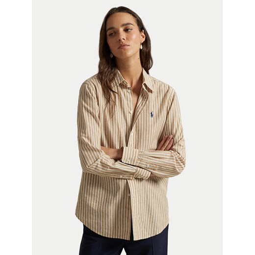 Polo Ralph Lauren Koszula 211971514501 Beżowy Classic Fit ze sklepu MODIVO w kategorii Koszule damskie - zdjęcie 189318529