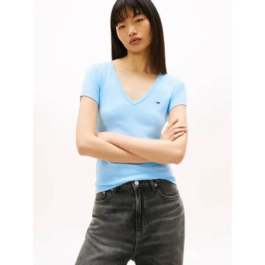 Tommy Jeans T-shirt ESSENTIAL | Slim Fit ze sklepu Gomez Fashion Store w kategorii Bluzki damskie - zdjęcie 189321588