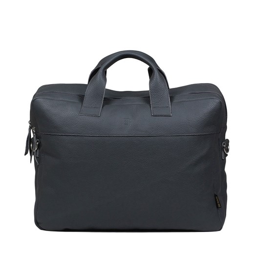 popielata torba skórzana na ramię i do ręki King ze sklepu Słoń Torbalski w kategorii Torby na laptopa - zdjęcie 189323667