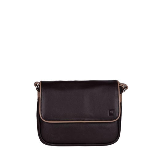 Brązowo beżowa torebka skórzana  DANA ze sklepu Słoń Torbalski w kategorii Listonoszki - zdjęcie 189323749