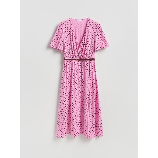 Reserved - Sukienka z paskiem - różowy ze sklepu Reserved w kategorii Sukienki - zdjęcie 189324695