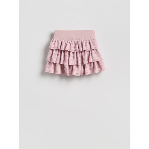 Reserved - Spódnica mini z falbanami - pastelowy róż ze sklepu Reserved w kategorii Spódnice - zdjęcie 189324805