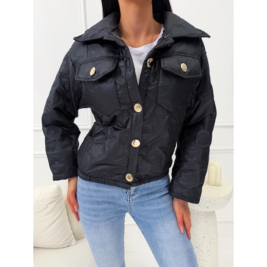 Czarna Kurtka Bomberka ze sklepu ModnaKiecka.pl w kategorii Kurtki damskie - zdjęcie 189346317