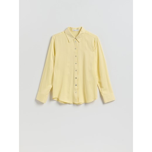 Reserved - Koszula z wiskozą - żółty ze sklepu Reserved w kategorii Bluzki damskie - zdjęcie 189348646