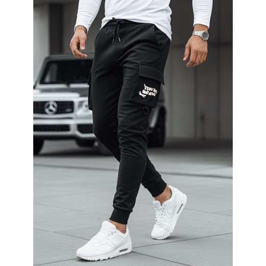 Spodnie męskie bojówki czarne Dstreet UX4161 ze sklepu DSTREET.PL w kategorii Spodnie męskie - zdjęcie 189364588