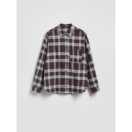 Reserved - Koszula w kratę - ciemnobrązowy Reserved M Reserved