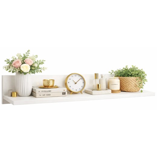 Biała Minimalistyczna Półka Ścienna P7-W29 ze sklepu Edinos.pl w kategorii Półki - zdjęcie 189365899