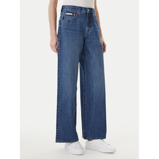 Calvin Klein Jeans Jeansy LV047F727G Granatowy Wide Leg ze sklepu MODIVO w kategorii Jeansy damskie - zdjęcie 189367087