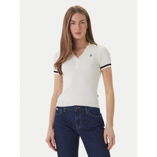 Guess Jeans Sweter W6GRZ1 Z3P32 Écru Slim Fit ze sklepu MODIVO w kategorii Swetry damskie - zdjęcie 189367199