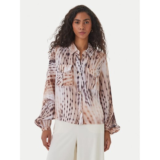 Guess Koszula W6GH22 W1789 Beżowy Regular Fit ze sklepu MODIVO w kategorii Koszule damskie - zdjęcie 189368889