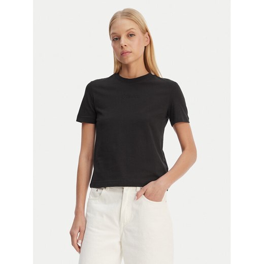 Calvin Klein T-Shirt LV044C905G Czarny Regular Fit ze sklepu MODIVO w kategorii Bluzki damskie - zdjęcie 189368899