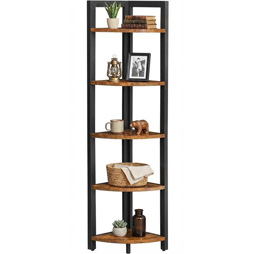 Industrialny Stojący Regał Narożny Rustykalny Brąz K3-N43 ze sklepu Edinos.pl w kategorii Regały i witryny - zdjęcie 189370619