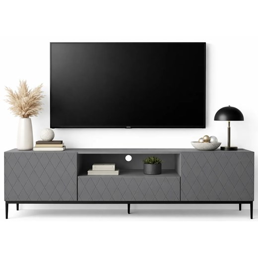 Szafka rtv grafit mat + czarna rama G0-S64 ze sklepu Edinos.pl w kategorii Szafki RTV - zdjęcie 189385735