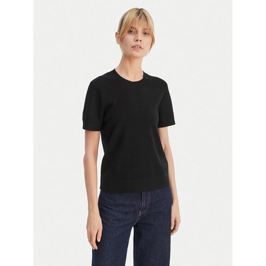 Calvin Klein T-Shirt LV147E303G Czarny Regular Fit ze sklepu MODIVO w kategorii Bluzki damskie - zdjęcie 189387326
