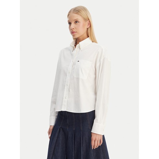 Tommy Jeans Koszula DW0DW22766 Écru Regular Fit ze sklepu MODIVO w kategorii Koszule damskie - zdjęcie 189387336