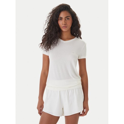 Emporio Armani T-Shirt EW000409 AF19024 U1131 Biały Regular Fit ze sklepu MODIVO w kategorii Bluzki damskie - zdjęcie 189387448