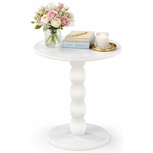 Okrągły Stolik Biały Kawowy T2-N45 ze sklepu Edinos.pl w kategorii Stoliki kawowe - zdjęcie 189392557