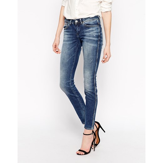 Only Carrie Low Waist Skinny Fit Jeans - Medium blue denim