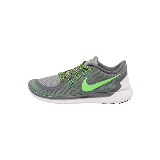 Nike Performance FREE 5.0 Obuwie do biegania neutralne cool grey/green strike/voltage green zalando zielony Buty do biegania męskie