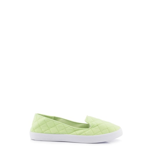 Zielone Slip On Cande born2be-pl szary na platformie