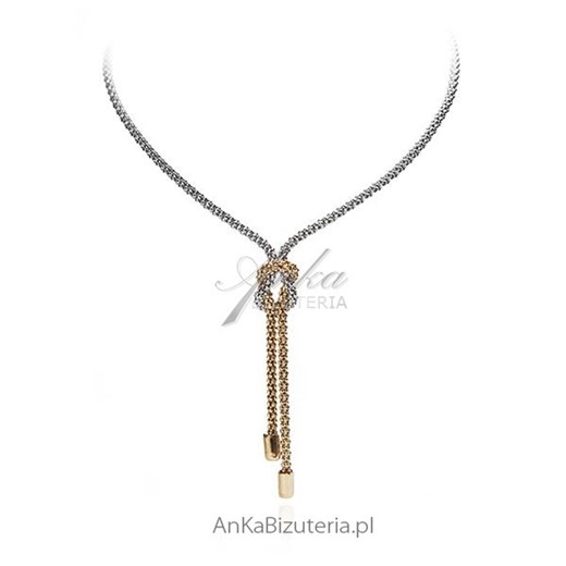 Naszyjnik srebrny krawat - Włoska biżuteria ankabizuteria-pl  na łańcuszku