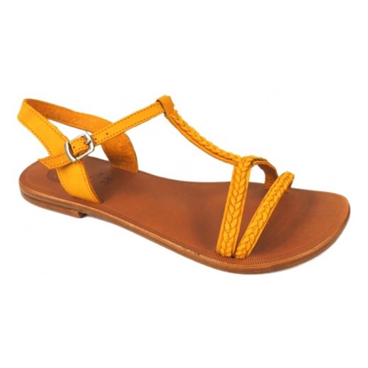 Sandały TISA Żółte intershoe brazowy sandały