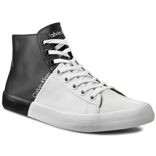Sneakersy CALVIN KLEIN JEANS - Buck Matte SE8462  White/Black eobuwie-pl szary casual