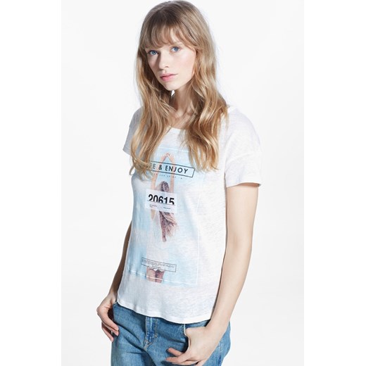 Koszulka - Mango - Top ENJOY answear-com bezowy Bluzki z nadrukiem