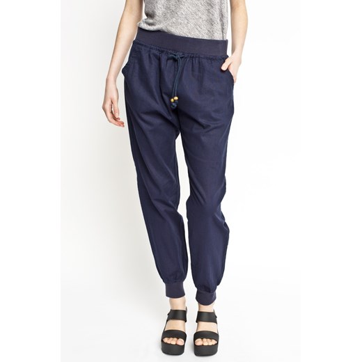 Spodnie damskie - Medicine - Spodnie Linen answear-com granatowy wiosna