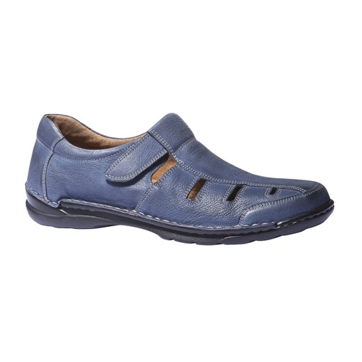 Zakryte skórzane sandały bata-pl niebieski lato