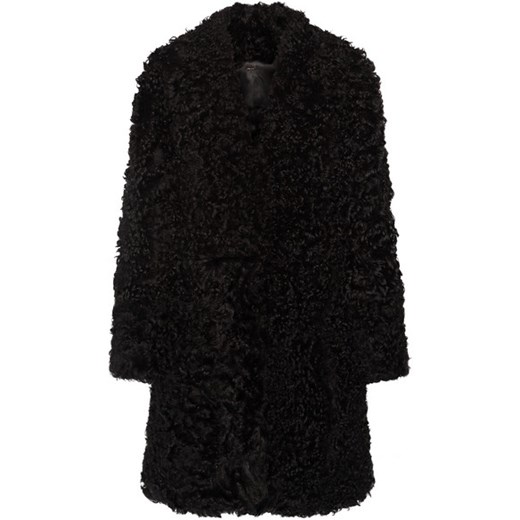 Shearling coat net-a-porter czarny 