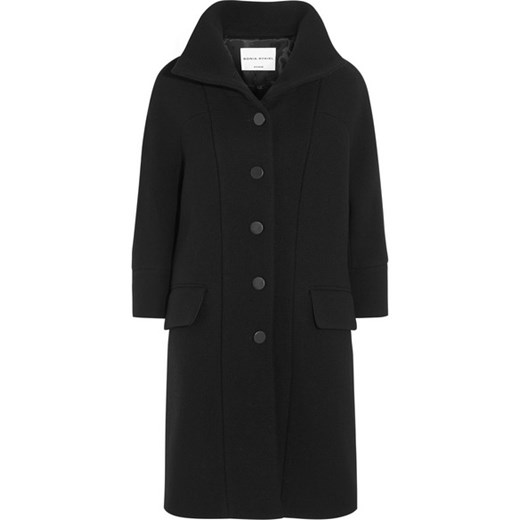 Wool-blend bouclé coat net-a-porter czarny 