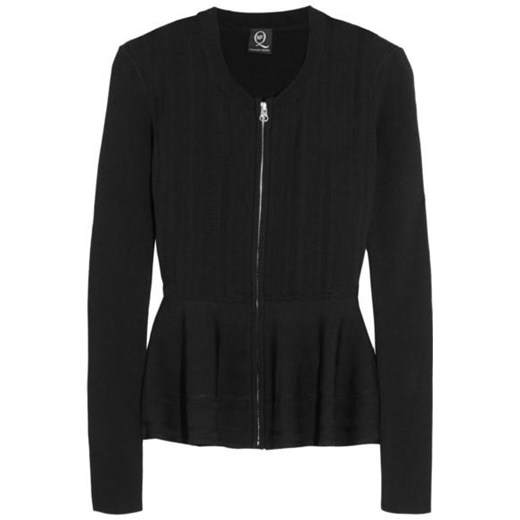 Stretch-knit peplum jacket net-a-porter czarny casual