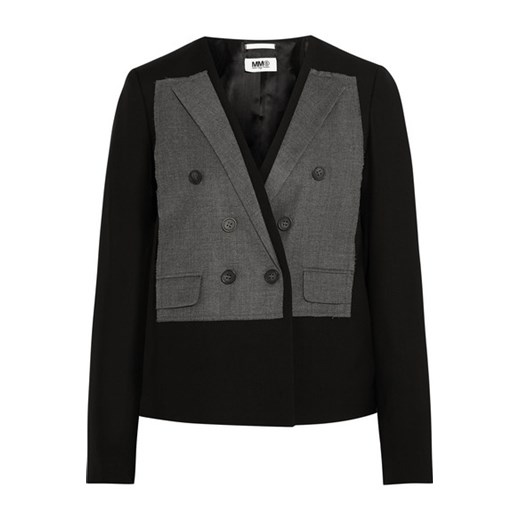 Paneled wool-blend gabardine blazer net-a-porter czarny 