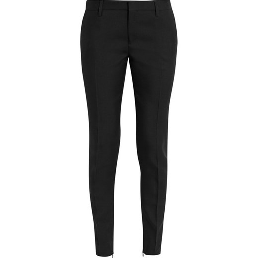 Wool-gabardine skinny pants net-a-porter czarny Spodnie skinny damskie